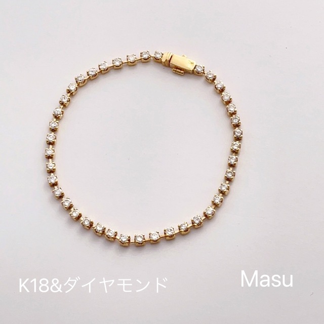 ノーブランドテニスダイヤモンド2.45CT イエローゴールドK18