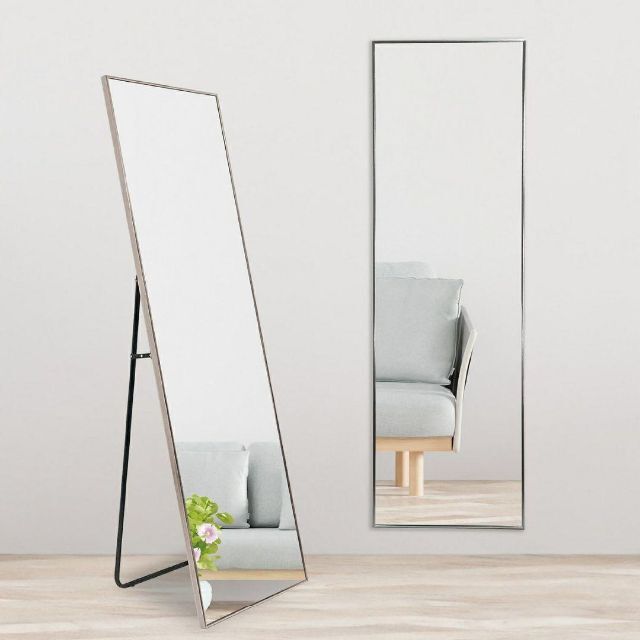 独特の素材 ミラー スタンド 全身鏡 1425 シルバー 160cmx50cm 鏡