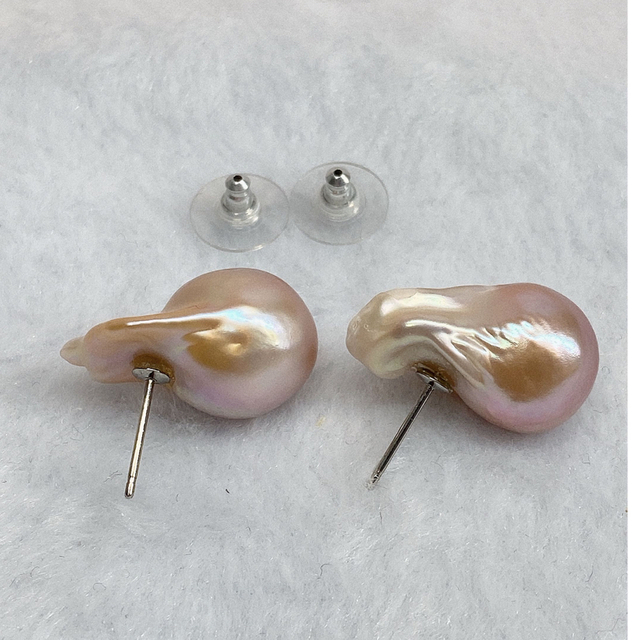 淡水オイスターパールピアス バイカラーバロックピアスNO23-140 ピアス ...