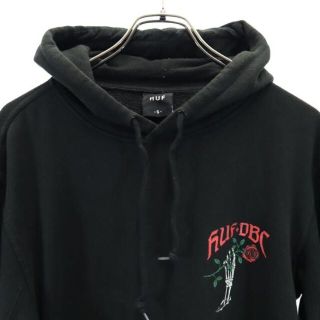 ハフ ロゴプリント スウェットパーカー S 黒 HUF バラ 裏起毛 メンズ 【中古】 【230414】