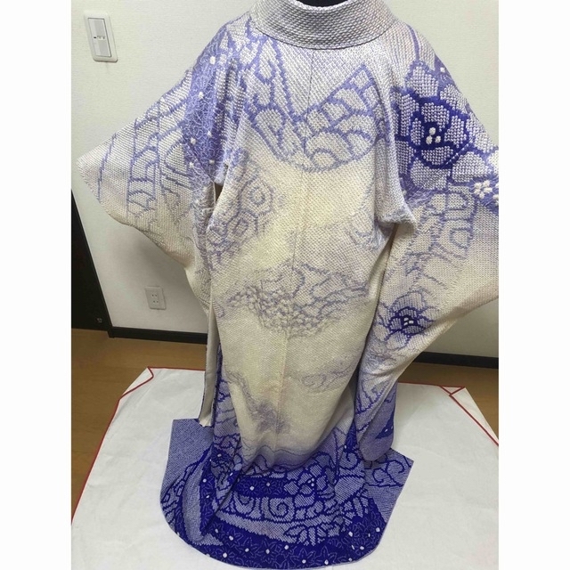 名門 藤娘きぬたや 総絞り 高級 振袖 束ね熨斗吉祥花文 青紫暈し染め 名門 藤娘きぬたや 総絞り 高級 振袖 束ね熨斗吉祥花文 青紫暈し染め