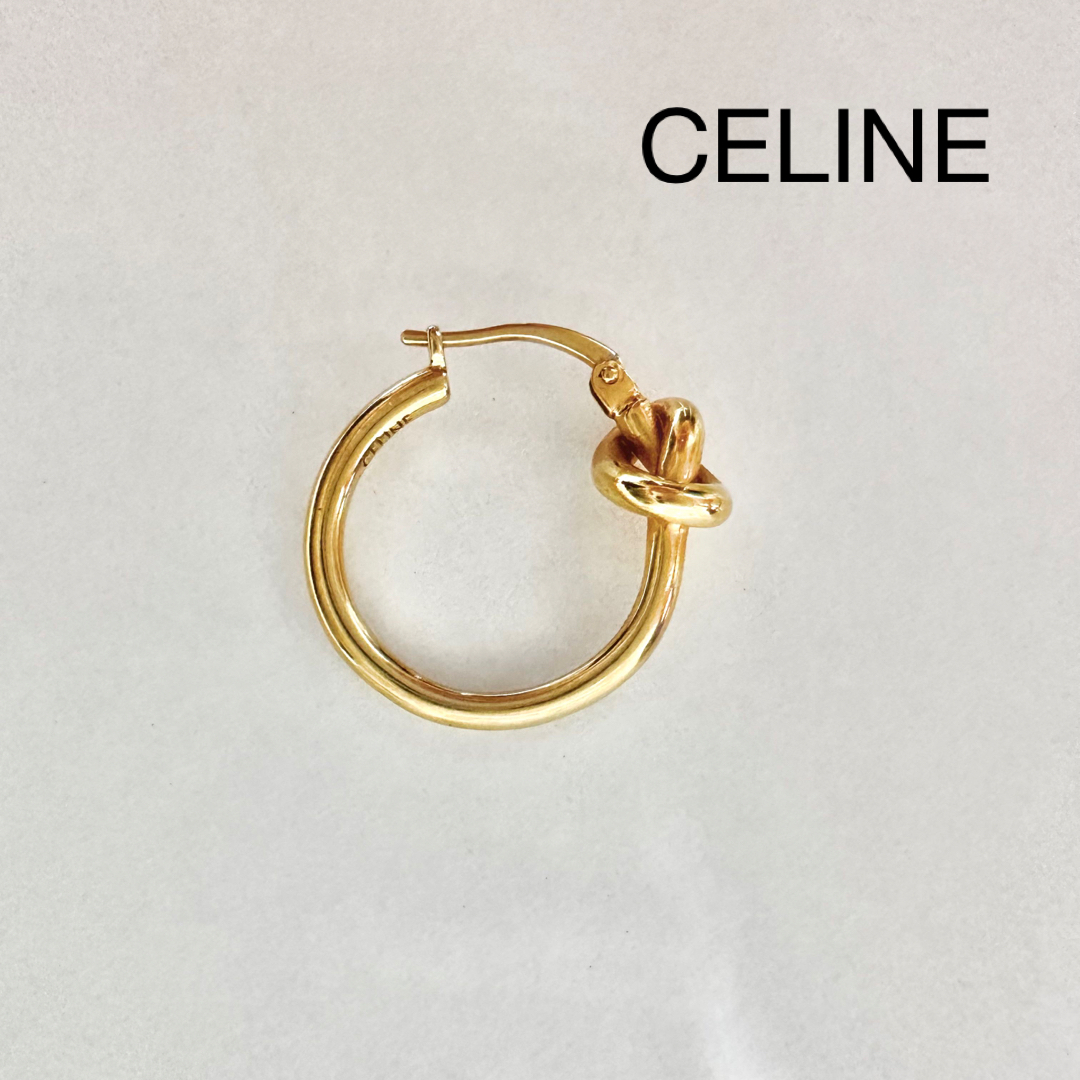 CELINE セリーヌ ノット スモールフープ ピアス イヤリング 極美品