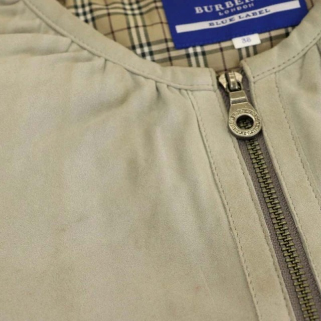 BURBERRY BLUE LABEL(バーバリーブルーレーベル)のバーバリーブルーレーベル スエード ジップアップ ブルゾン ジャケット 38 レディースのジャケット/アウター(ブルゾン)の商品写真