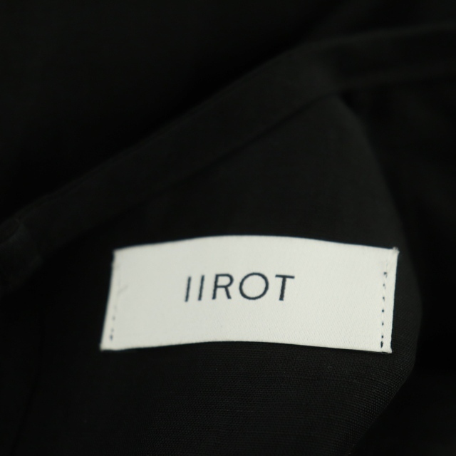 イロット IIROT アシンメトリーワンピース ロング 長袖 リネン F 黒 2