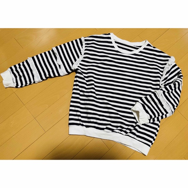 韓国子供服　150cm ボーダー　長袖Tシャツ キッズ/ベビー/マタニティのキッズ服女の子用(90cm~)(Tシャツ/カットソー)の商品写真