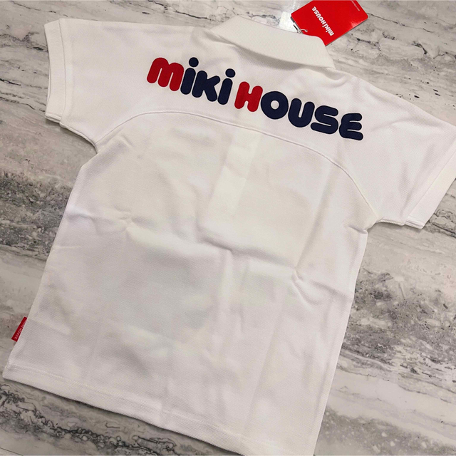 mikihouse(ミキハウス)の新品未使用☆ミキハウス☆バックロゴ半袖ポロシャツ 100 白 キッズ/ベビー/マタニティのキッズ服男の子用(90cm~)(Tシャツ/カットソー)の商品写真