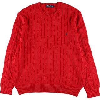 ラルフローレン(Ralph Lauren)の古着 ラルフローレン Ralph Lauren POLO RALPH LAUREN ケーブル編み コットンニットセーター メンズXL /eaa299104(ニット/セーター)