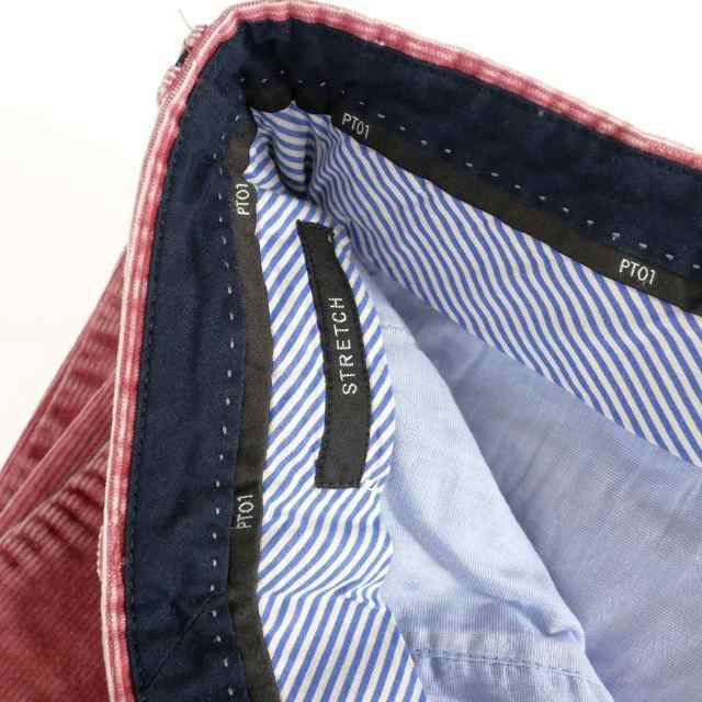 PT01(ピーティーゼロウーノ)のPT01 ストレッチ コーデュロイパンツ カラーパンツ 加工 ピンク メンズのパンツ(スラックス)の商品写真