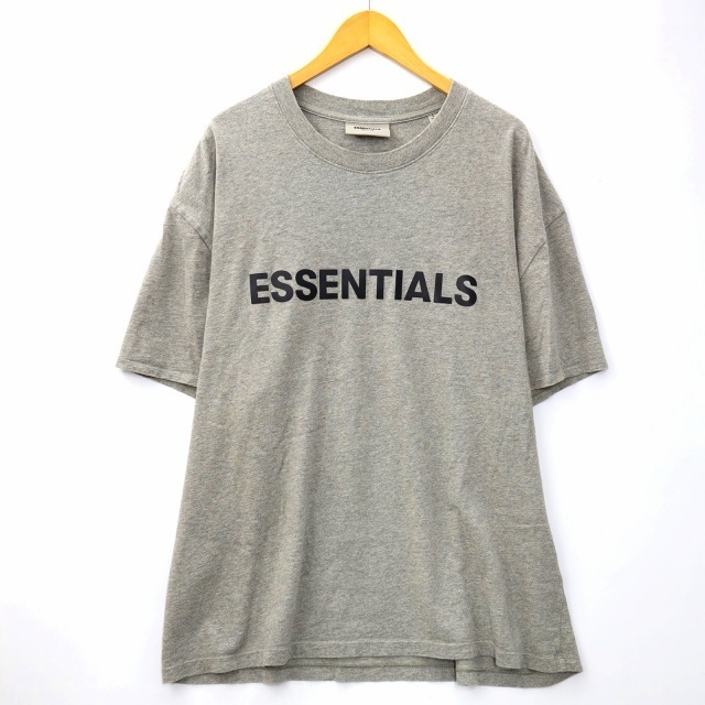 FEAR OF GOD フィアオブゴッド FOG ESSENTIALS エッセンシャルズ Tシャツ サイズ:M ラバープリント ロゴ クルーネック 半袖 Tシャツ T-Shirts ベージュ系 トップス カットソー 【メンズ】