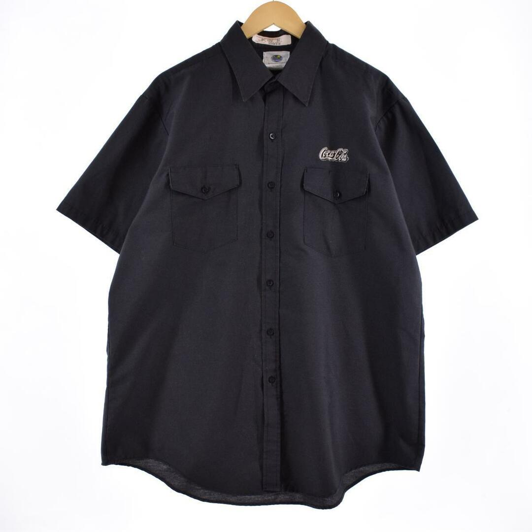 70~80年代 RIVERSIDE WORK WEAR COCA-COLA 半袖 ワークシャツ USA製 メンズXXL ヴィンテージ /eaa316496