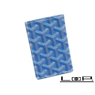 ゴヤール(GOYARD)の【特別値下げ 4/29日01：59まで】■新同■　ゴヤール 札入れ 財布 名刺 カード ケース 入れ ブルー レザー 【A73211-2】(名刺入れ/定期入れ)