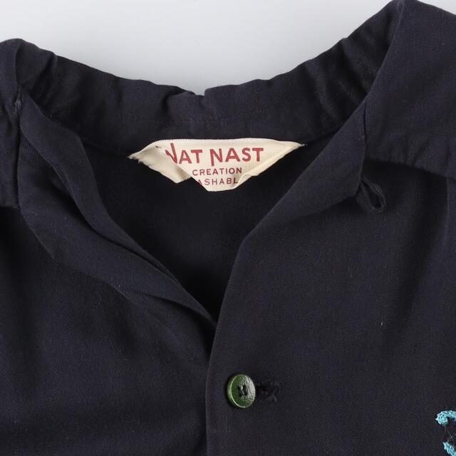 60年代 NAT NAST チェーン刺繍 オープンカラー ボウリングシャツ メンズM ヴィンテージ /evb000745 3