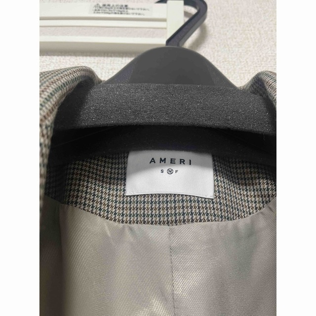 Ameri VINTAGE(アメリヴィンテージ)の【a.様専用】CHECK JACKET MINI DRESS ブラウン M レディースのワンピース(その他)の商品写真