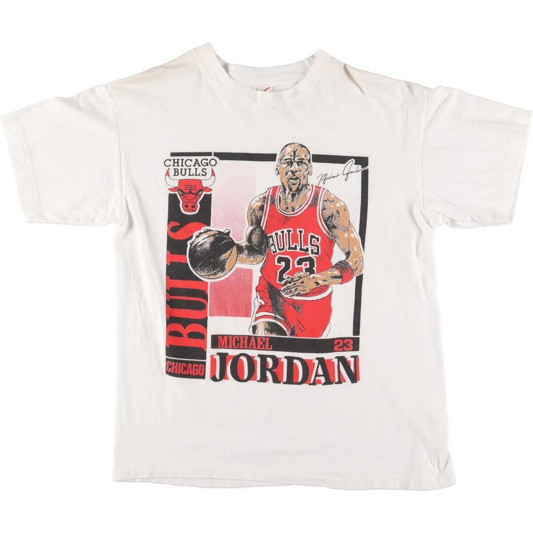 コットン100%色90年代 BIG BEAR NBA CHICAGOBULLS シカゴブルズ MICHAEL JORDAN マイケルジョーダン スポーツプリントTシャツ メンズL ヴィンテージ /evb000798