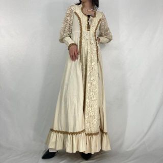 ガニーサックス(GUNNE SAX)の古着 70年代 ガンネサックス GUNNE SAX Jessica マキシ丈 長袖 フレア ワンピース レディースM ヴィンテージ /eaa324195(その他)