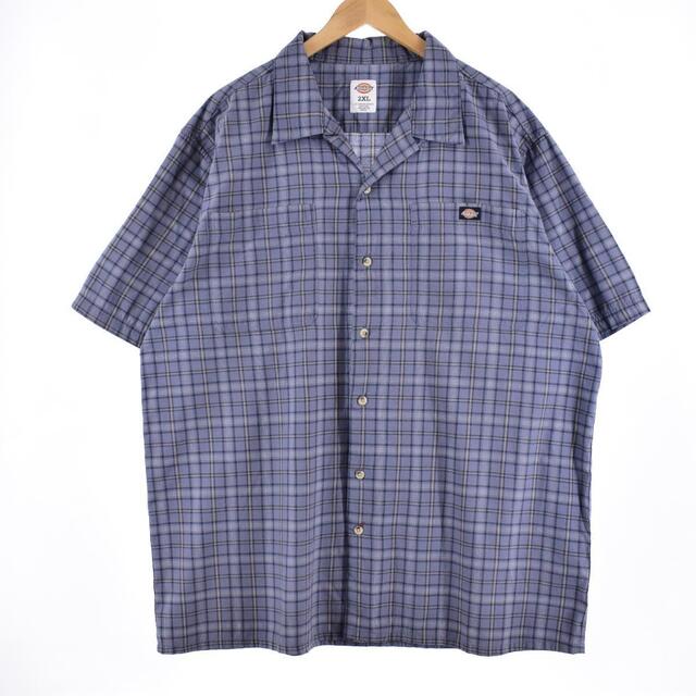 Dickies(ディッキーズ)の古着 ディッキーズ Dickies チェック柄 オープンカラー 半袖 ボックスシャツ メンズXXL /eaa328901 メンズのトップス(シャツ)の商品写真