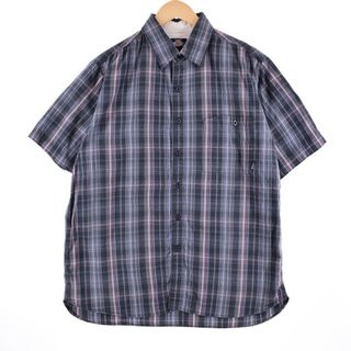 ディッキーズ(Dickies)の古着 ディッキーズ Dickies 半袖 コットン チェックシャツ メンズL /eaa328903(シャツ)