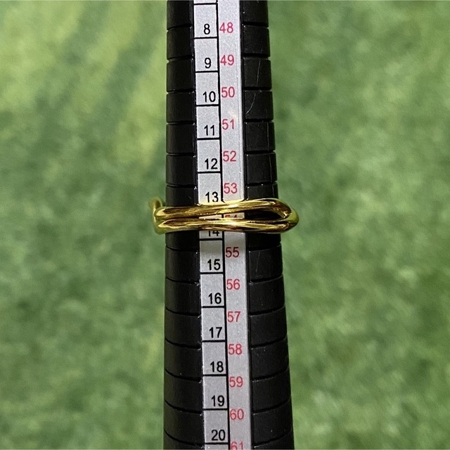 No.048-2  指輪 リング ダブルフィンガー ゴールド シンプル レディースのアクセサリー(リング(指輪))の商品写真