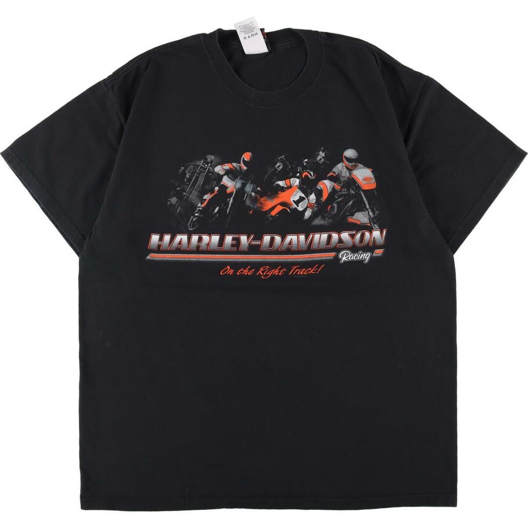ヘインズ Hanes Harley-Davidson ハーレーダビッドソン 両面プリント モーターサイクル バイクTシャツ USA製 メンズL /eaa319900