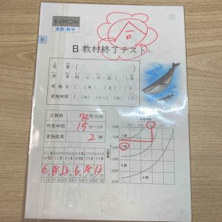 くもん　　算数　　B教材終了テスト(語学/参考書)