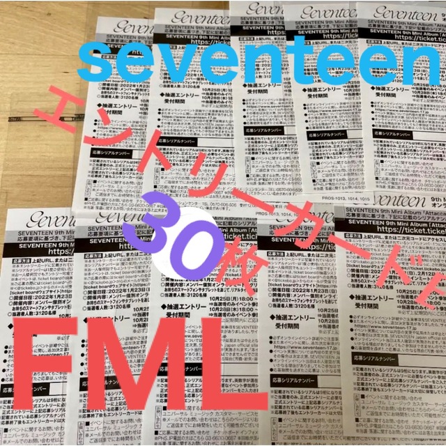 seventeen セブチ FML 特典応募エントリーカードK-POP/アジア