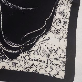 クリスチャンディオール(Christian Dior)のChristian Diorディオール◆レース柄シルク大判スカーフ★(バンダナ/スカーフ)