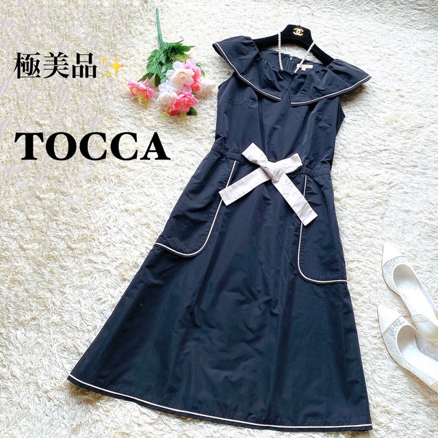 ポイントキャンペーン中 ◎美品◎『TOCCA』襟付き リボン ノースリーブ