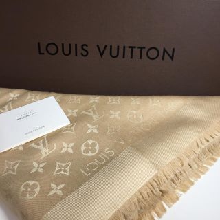 ルイヴィトン(LOUIS VUITTON)の【正規品】LOUIS VUITTON ルイ ヴィトン 大判 ストール  ベージュ(ストール/パシュミナ)