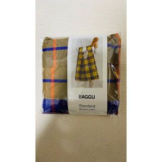 BAGGU　STANDARD バグー イエロー タータンチェック(エコバッグ)