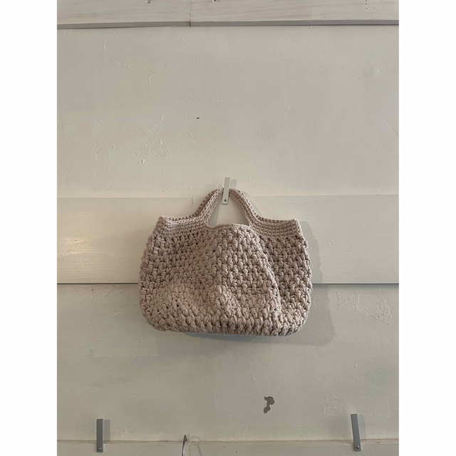 hand made knit hand bag.