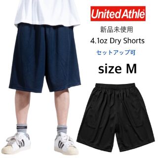 ユナイテッドアスレ(UnitedAthle)の新品 ユナイテッドアスレ 4.1oz ドライアスレチック ショーツ 黒 M(ショートパンツ)