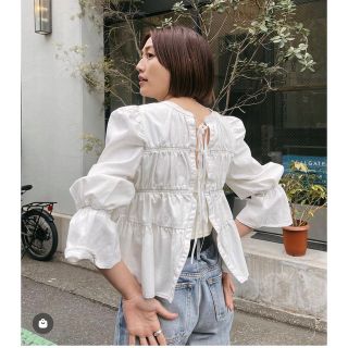 マウジー(moussy)の2WAY DENIM SHIRRING ブラウス(シャツ/ブラウス(長袖/七分))