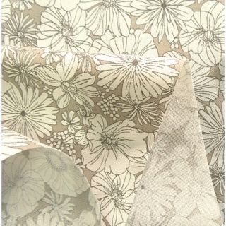 tc様専用■ハンドメイド■ベージュ花柄×モカベージュ■レッスンバッグ＆お弁当袋(外出用品)