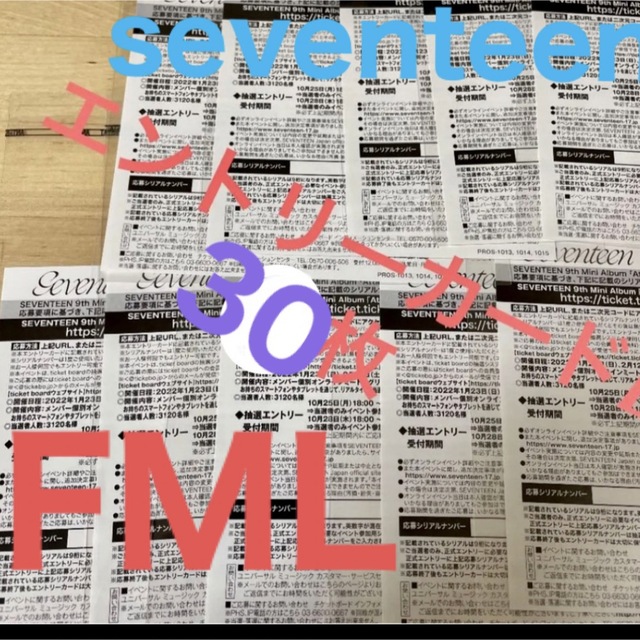 seventeen セブチ FML 特典応募エントリーカード