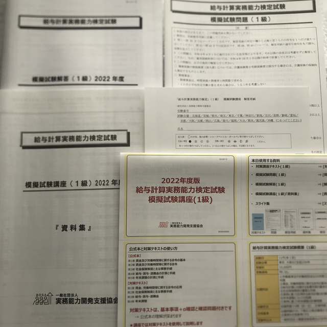 2022年度給与計算実務能力検定 1級 模擬試験講座の通販 by u's shop