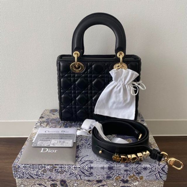 新品 DIOR ディオール レディディオール ABCdior ブラック ゴールド