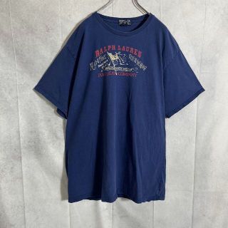 ラルフローレン(Ralph Lauren)のポロジーンズ プリントTシャツ　ネイビー　ラルフローレン　XLサイズ(Tシャツ/カットソー(半袖/袖なし))