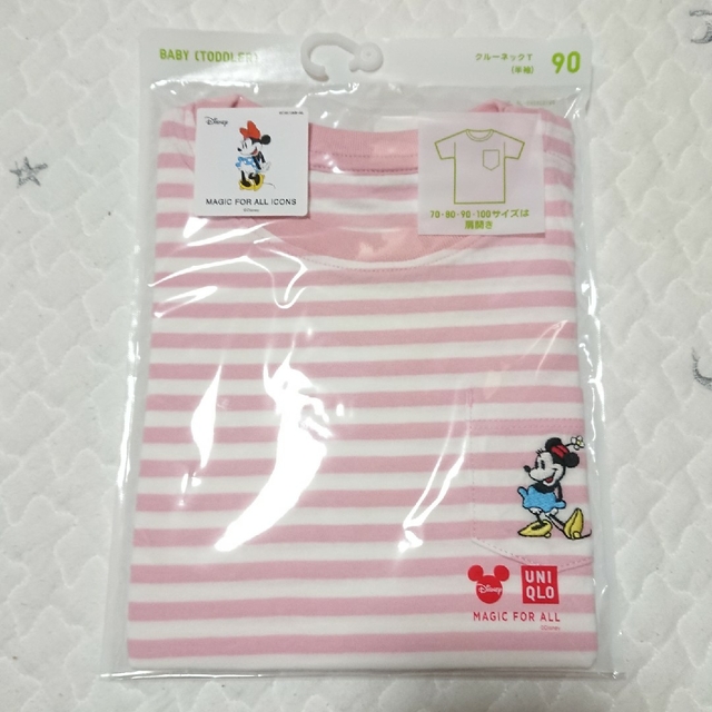 UNIQLO(ユニクロ)のみほ様専用☆【新品】ユニクロベビー　Tシャツ♥️ミニーちゃん　90cm キッズ/ベビー/マタニティのキッズ服女の子用(90cm~)(Tシャツ/カットソー)の商品写真