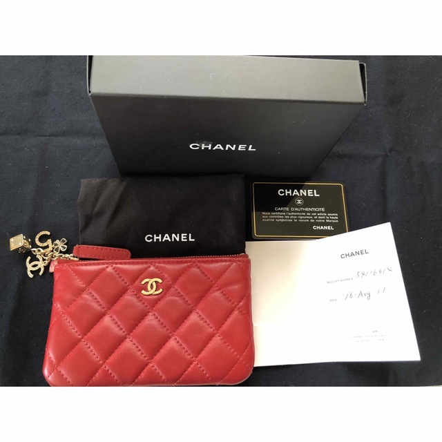 CHANEL マトラッセ  チャーム付きコインケース　ポーチ