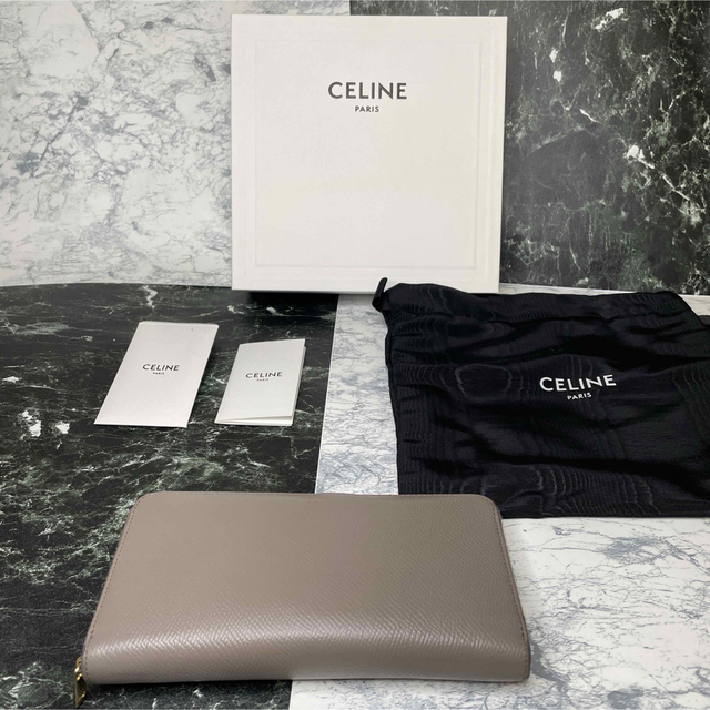 CELINE ラウンドファスナー長財布 カーフスキン ラージ ジップドウォレット