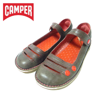 カンペール(CAMPER)の美品 CAMPER カンペール ストラップ レザー フラットシューズ 39(バレエシューズ)