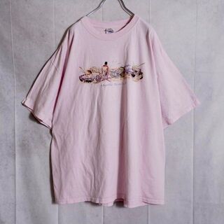 DELTA USA製　プリントTシャツ 90s ピンク　2XL 半袖(Tシャツ/カットソー(半袖/袖なし))