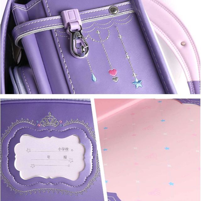 ランドセル 6年保証 おまけ付き ティアラ&刺繍 女の子 パープル ランドセル 6年保証 おまけ付き ティアラ&刺繍 女の子 パープル