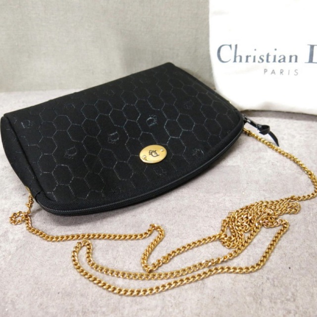 極美品】Christian Dior ハニカム柄 キャンバス ショルダーバッグ