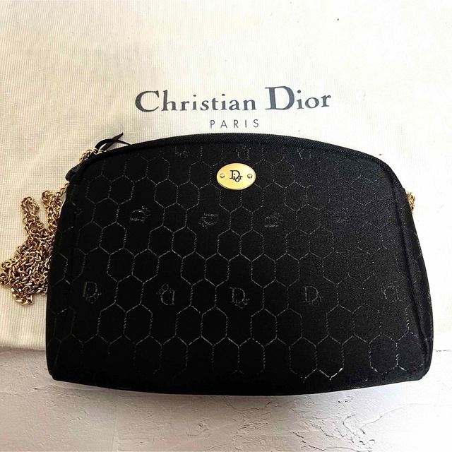 極美品】Christian Dior ハニカム柄 キャンバス ショルダーバッグ
