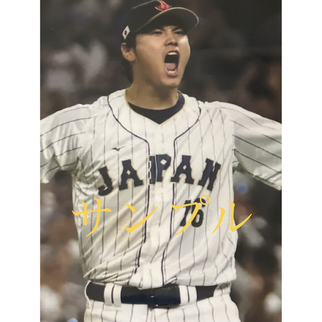 MLB   大谷翔平 WBC 優勝の瞬間！MVP！フレームカラー銀色A4サイズ侍