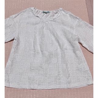 ハッカキッズ(hakka kids)の専用 セット ハッカキッズ チェックフラワー刺繍ブラウス レースレギンス3点(ブラウス)