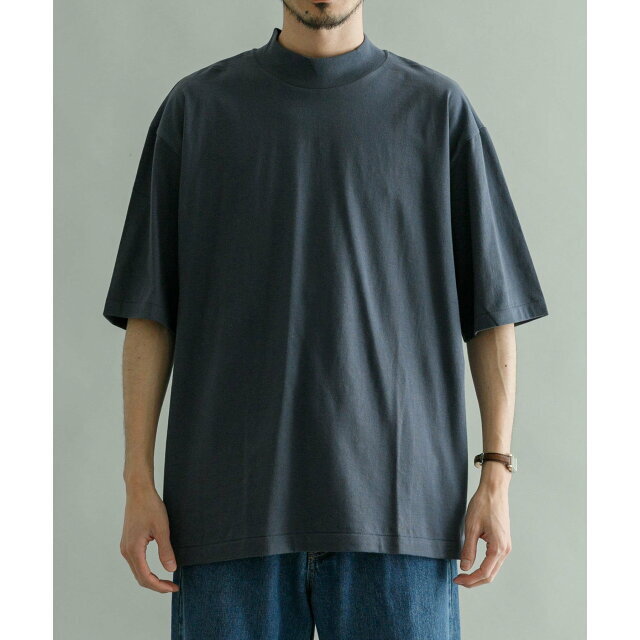 【SMOKE NVY】『WEB限定/別注』久米繊維*URBAN RESEARCH モックネックショートスリーブ Tシャツ