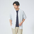 【ホワイト】【46】【ナチュラルリネン】オープンカラー 半袖シャツ