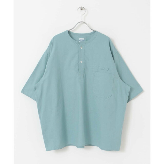 【BLUE】ARMY TWILL Cotton/Linen Henley Shirts
